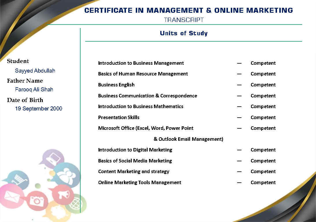 Certificate in Management and Online Marketing _ CSMS _ Sayyed Abdullah_Page2